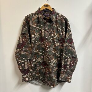 Vintage Roundtree & Yorke Golf Button Up Shirt AOP Mens size XL
